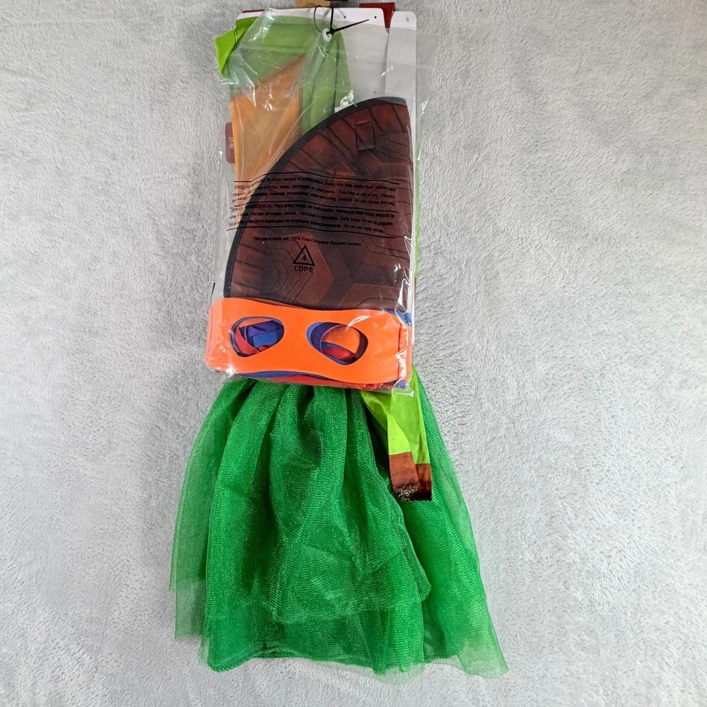 TMNT Teenage Mutant Ninja Turtles Girls Costume Dress Size M 7/8 4-in-1 NWT